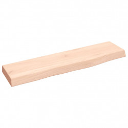 Półka, 40x10x2 cm, surowe lite drewno dębowe
