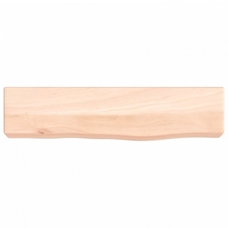 Półka, 40x10x6 cm, surowe lite drewno dębowe