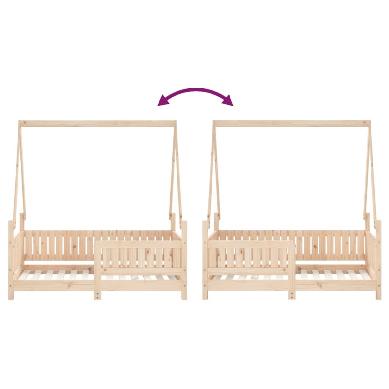 Rama łóżka dziecięcego, 70x140 cm, drewno sosnowe