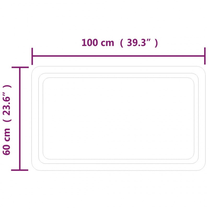 Lustro łazienkowe z LED, 60x100 cm