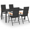 5-częściowy zestaw mebli ogrodowych, czarno-brązowy