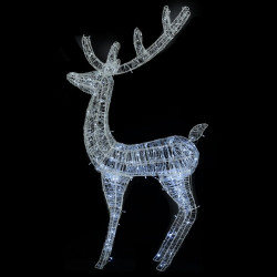 Renifery z akrylu XXL, 2 szt., 250 zimnych białych LED, 180 cm