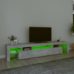 Szafka pod TV z oświetleniem LED, szarość betonu 215x36,5x40 cm