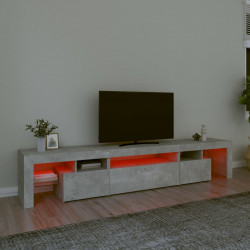 Szafka pod TV z oświetleniem LED, szarość betonu 215x36,5x40 cm