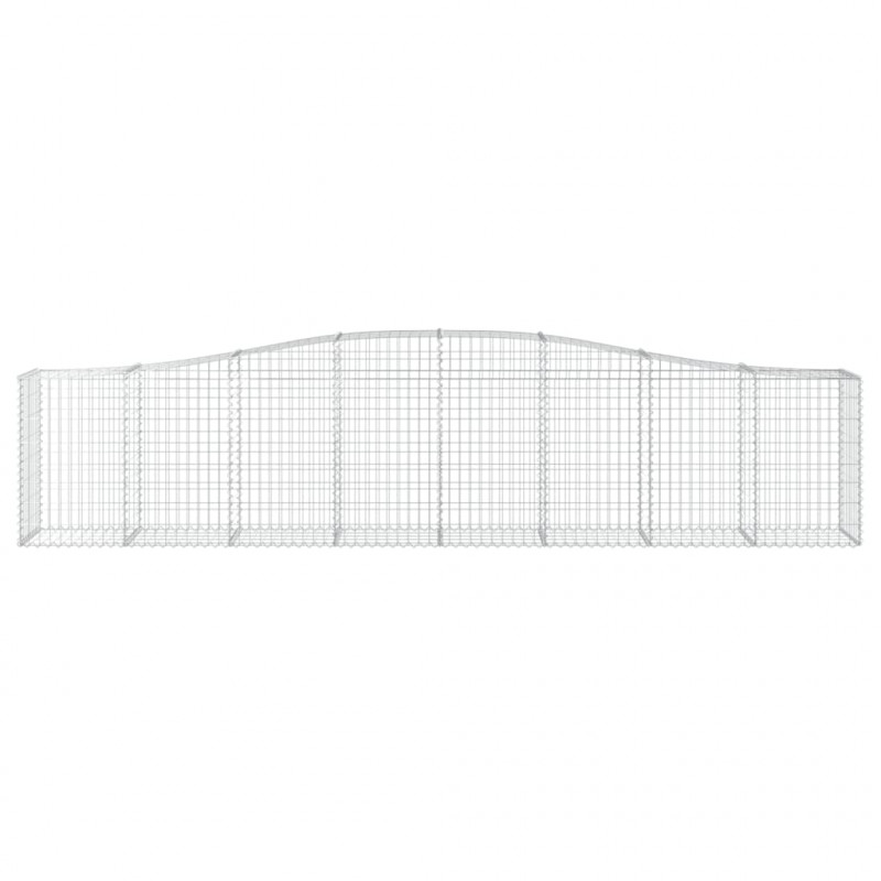 Kosze gabionowe, 3 szt, 400x50x80/100 cm, galwanizowane żelazo