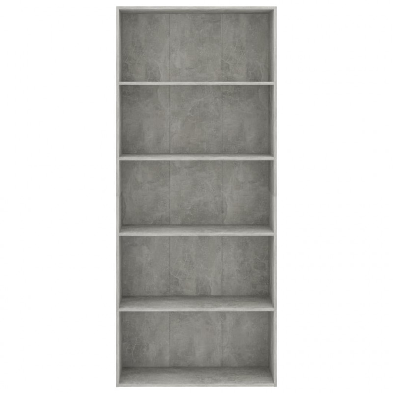 5-poziomowy regał, betonowy szary, 80x30x189 cm