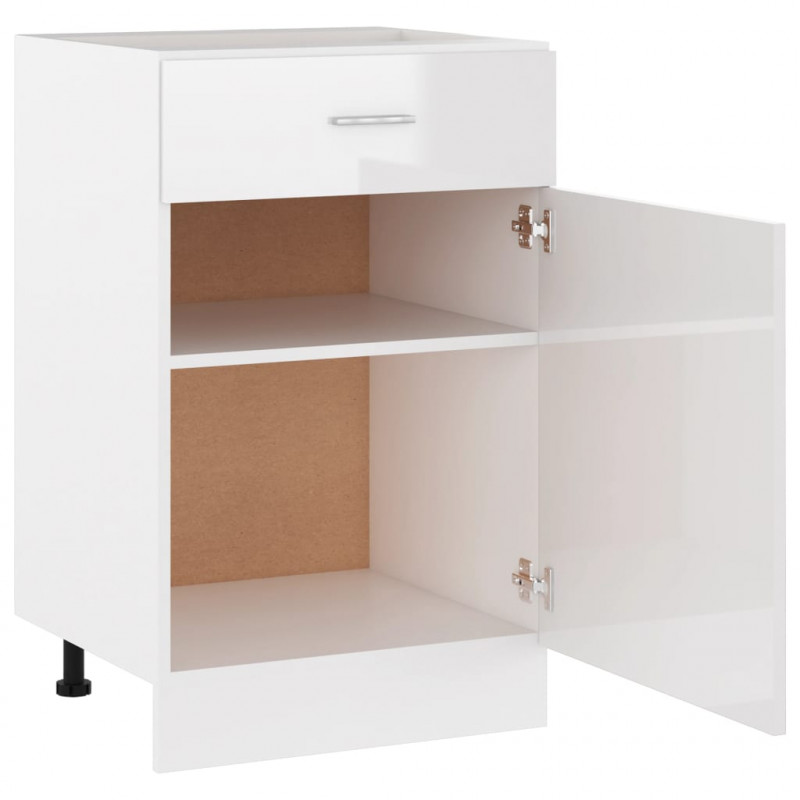 Szafka z szufladą, wysoki połysk, biała, 50x46x81,5 cm