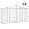 Kosze gabionowe, 4 szt, 200x50x100/120 cm, galwanizowane żelazo