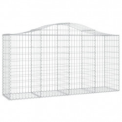 Kosze gabionowe, 4 szt, 200x50x100/120 cm, galwanizowane żelazo