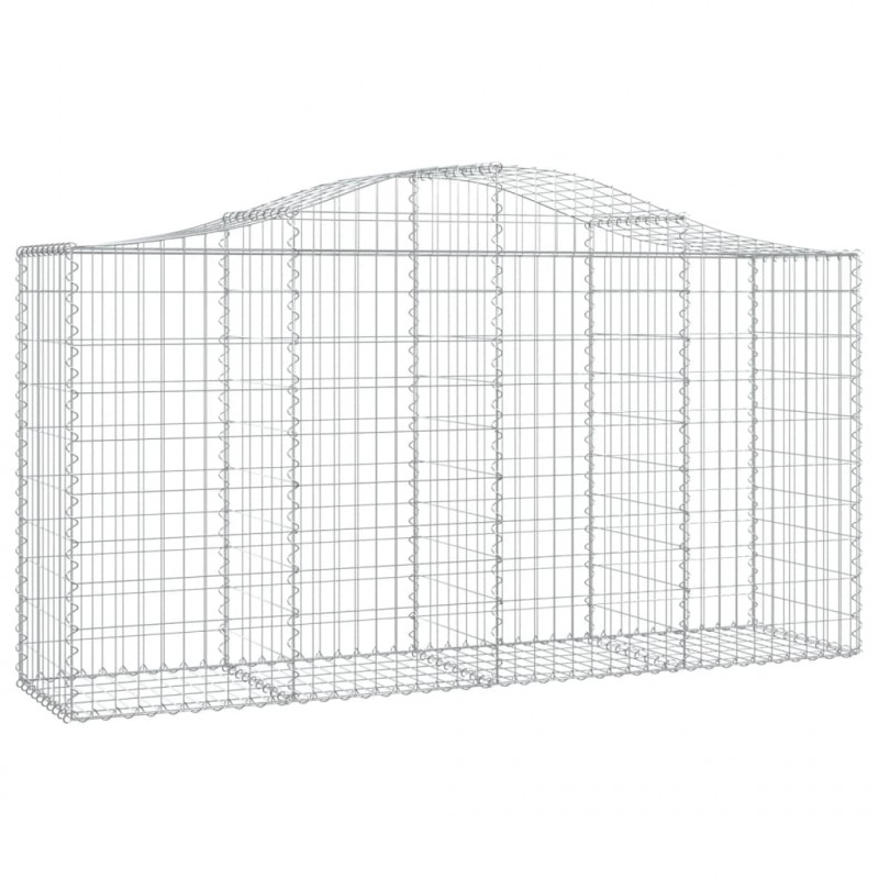 Kosze gabionowe, 4 szt, 200x50x100/120 cm, galwanizowane żelazo