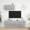 Szafki TV, 3 szt., szarość betonu, materiał drewnopochodny