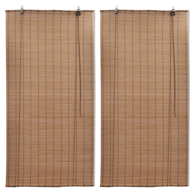 Bambusowe rolety, 2 szt., 80 x 160 cm, brązowe