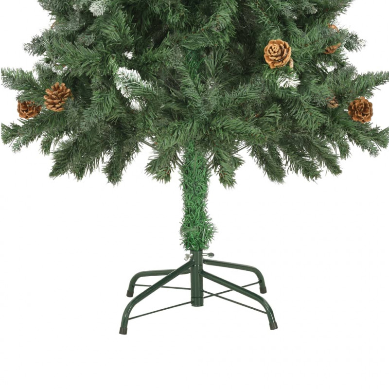 Sztuczna choinka z lampkami i bombkami, 150 cm