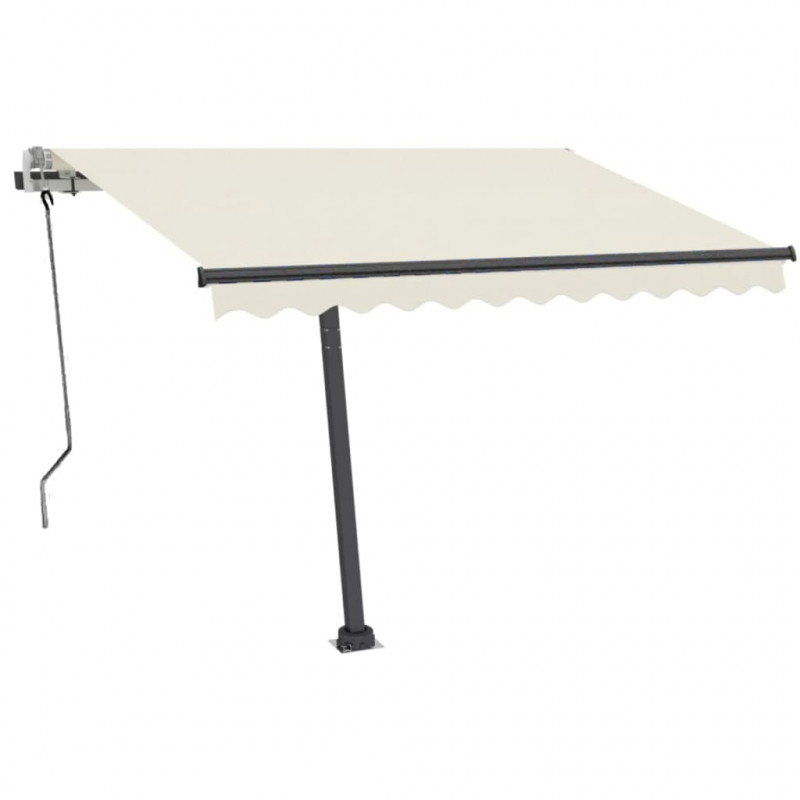 Ręcznie zwijana markiza z LED, 350 x 250 cm, kremowa