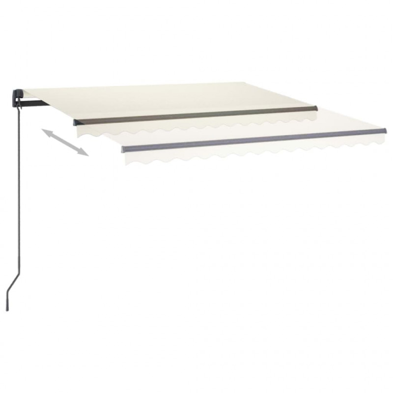 Ręcznie zwijana markiza z LED, 3,5x2,5 m, kremowa