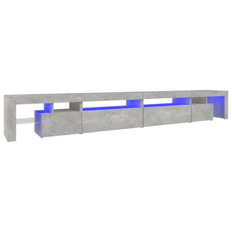 Szafka pod TV z oświetleniem LED, szarość betonu, 290x36,5x40cm