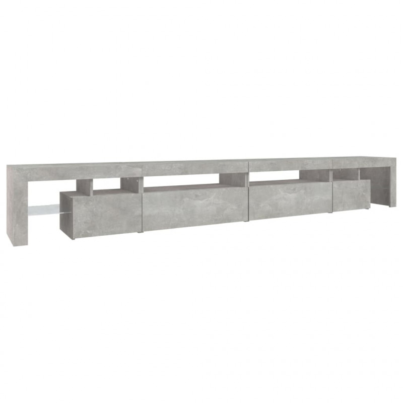 Szafka pod TV z oświetleniem LED, szarość betonu, 290x36,5x40cm