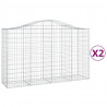 Kosze gabionowe, 2 szt, 200x50x120/140 cm, galwanizowane żelazo