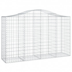 Kosze gabionowe, 2 szt, 200x50x120/140 cm, galwanizowane żelazo