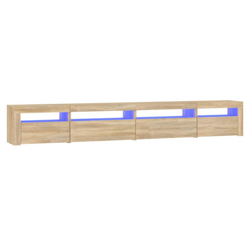 Szafka pod TV z oświetleniem LED, dąb sonoma, 270x35x40 cm