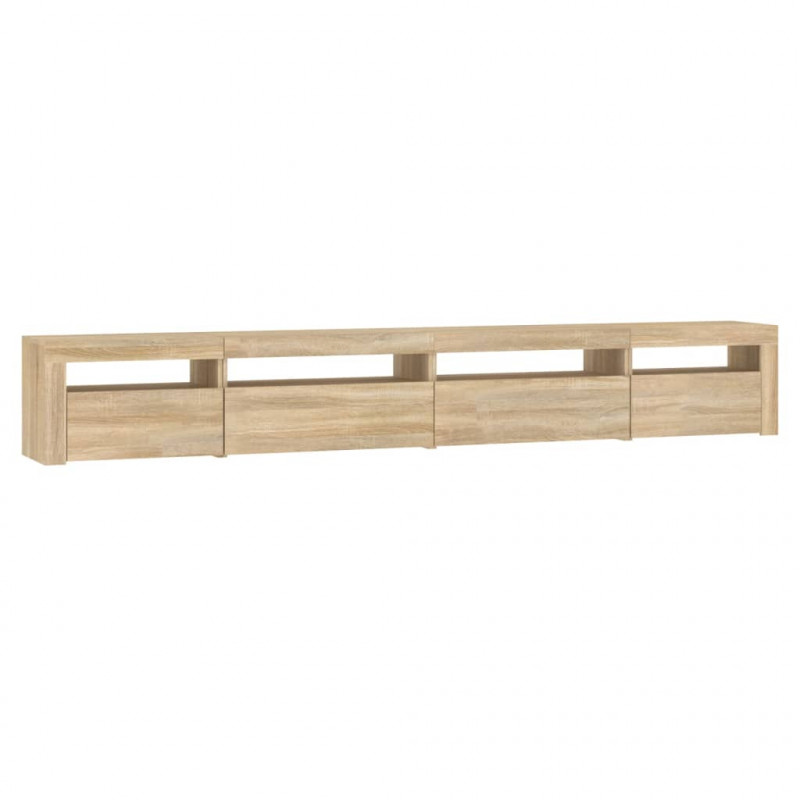 Szafka pod TV z oświetleniem LED, dąb sonoma, 270x35x40 cm