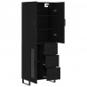 Witrynka, czarna, 69,5x34x180 cm, materiał drewnopochodny