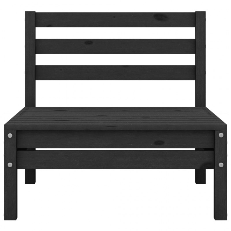 2-osobowa sofa ogrodowa, czarna, lite drewno sosnowe