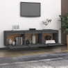 Szafki pod TV, 3 szt., szare, lite drewno sosnowe