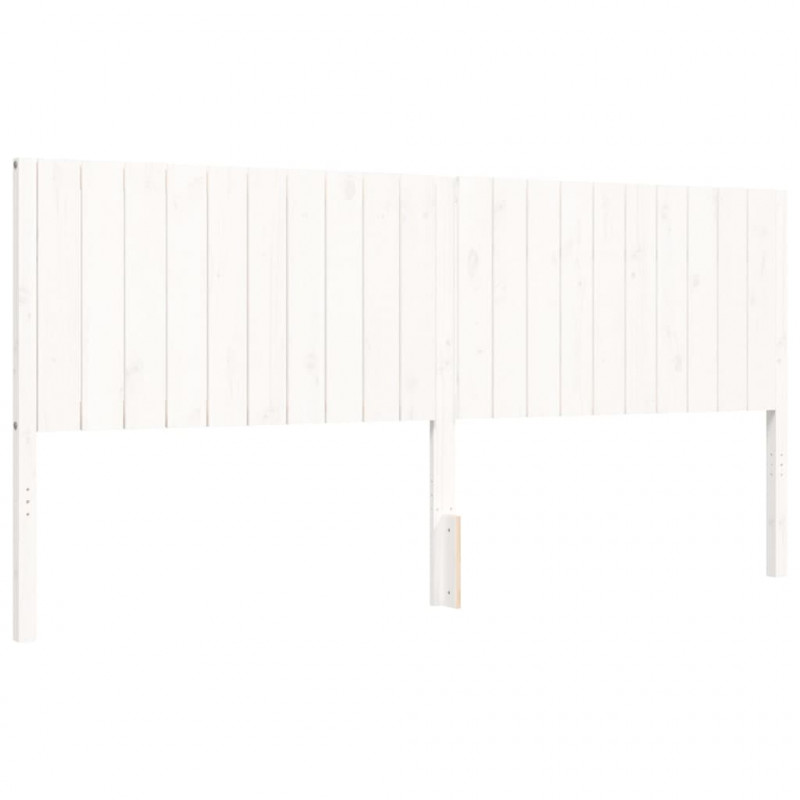 Łóżko bez materaca, białe, 200x200 cm, lite drewno sosnowe