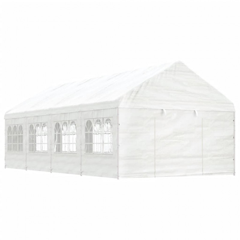 Namiot ogrodowy z dachem, biały, 8,92x4,08x3,22 m, polietylen