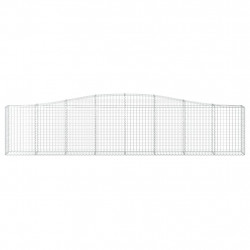 Kosze gabionowe, 4 szt, 400x30x80/100 cm, galwanizowane żelazo