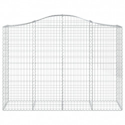 Kosze gabionowe, 2 szt, 200x50x140/160 cm, galwanizowane żelazo