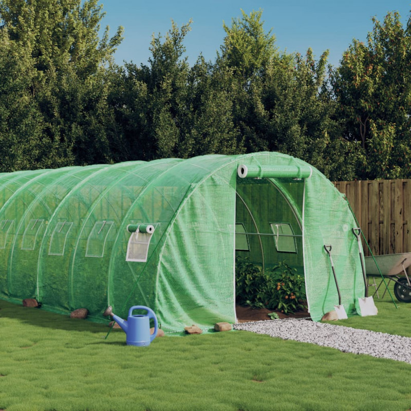 Szklarnia ze stalową ramą, zielona, 36 m², 12x3x2 m