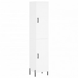 Wysoka szafka, biała, 34,5x34x180 cm, materiał drewnopochodny