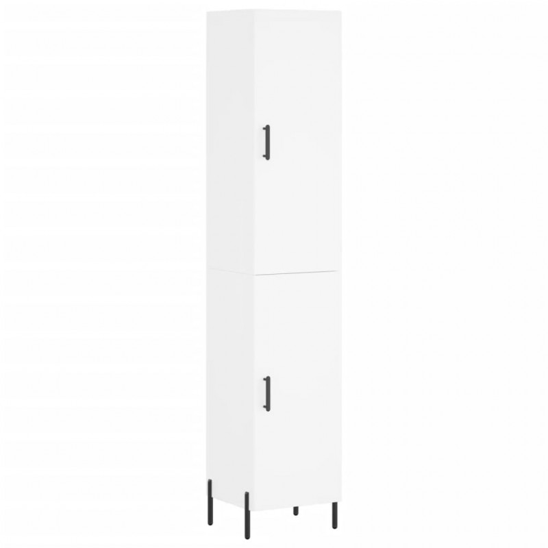 Wysoka szafka, biała, 34,5x34x180 cm, materiał drewnopochodny