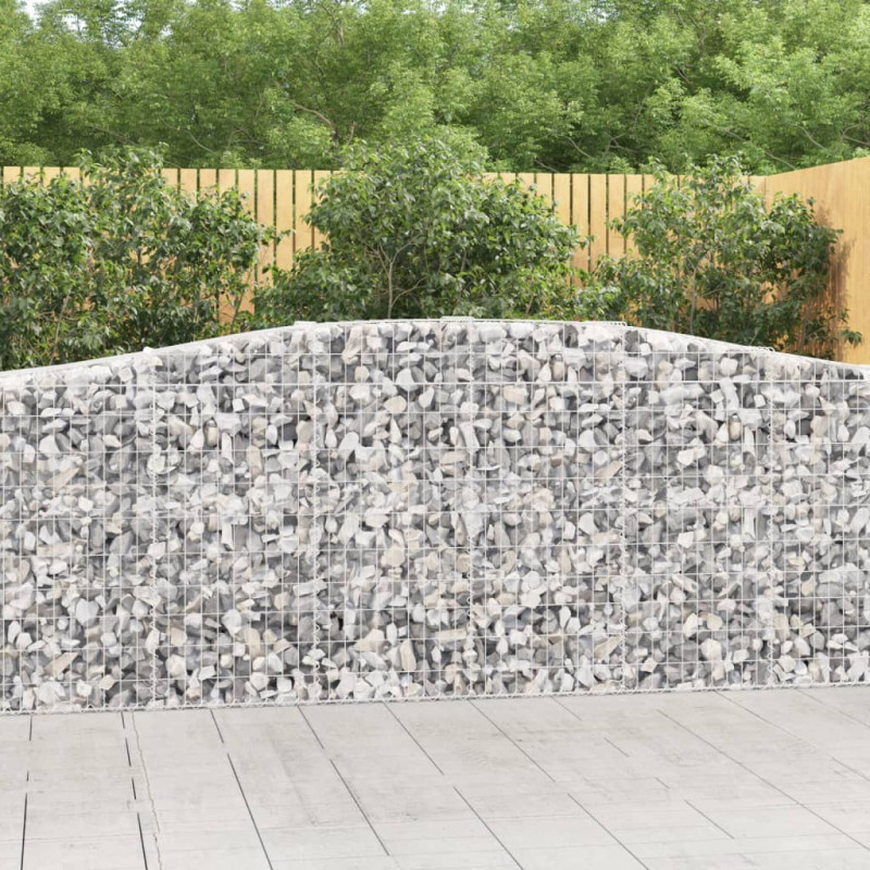 Kosze gabionowe, 5 szt, 400x50x100/120 cm, galwanizowane żelazo