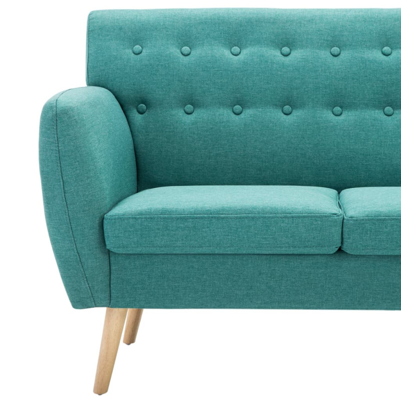 3-osobowa sofa tapicerowana tkaniną, 172x70x82 cm, zielona