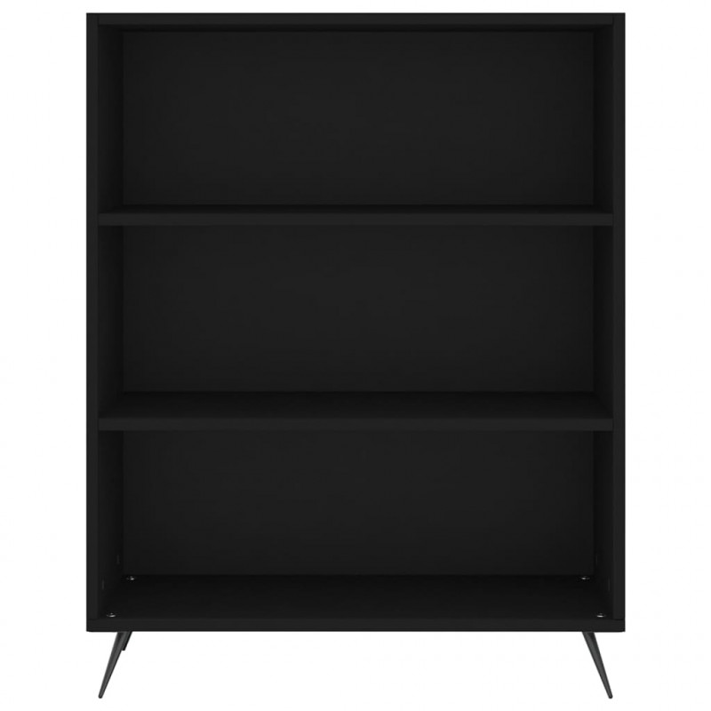 Regał, czarny, 69,5x32,5x180 cm, materiał drewnopochodny