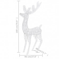 Renifery z akrylu XXL, 2 szt., 250 niebieskich LED, 180 cm