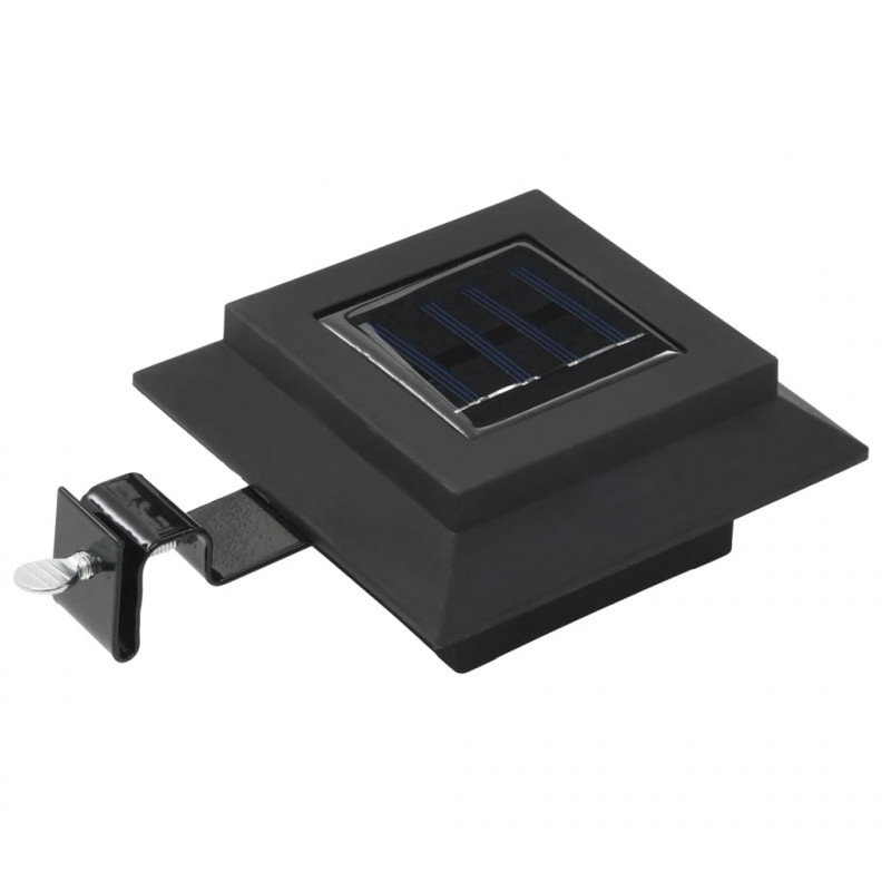 Lampy solarne LED do ogrodu, 12 szt., kwadratowe, 12 cm, czarne