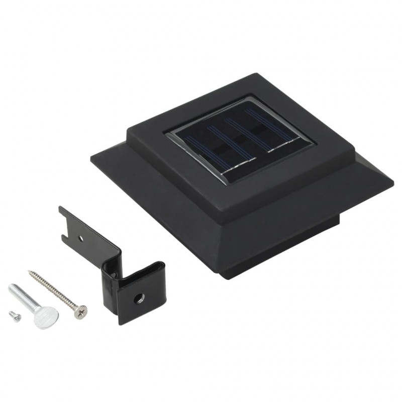 Lampy solarne LED do ogrodu, 12 szt., kwadratowe, 12 cm, czarne