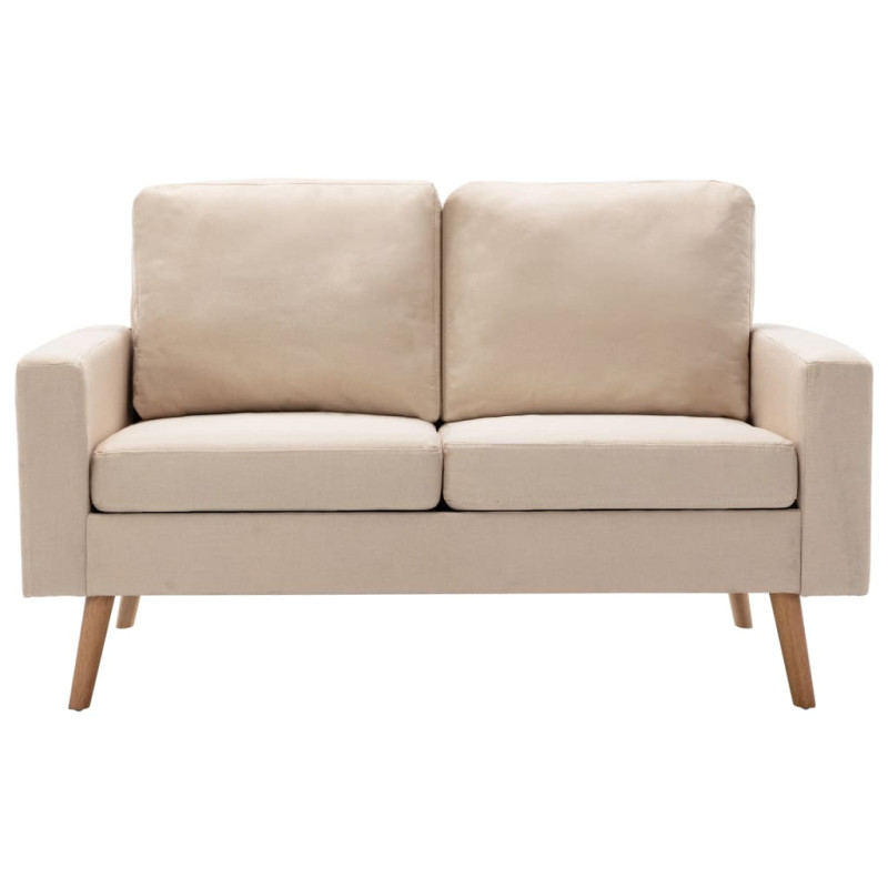 2-osobowa sofa, kremowa, tapicerowana tkaniną