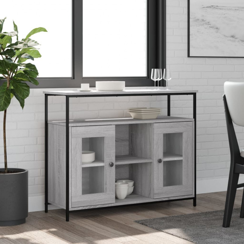 Szafka, szary dąb sonoma, 100x35x80 cm, materiał drewnopochodny