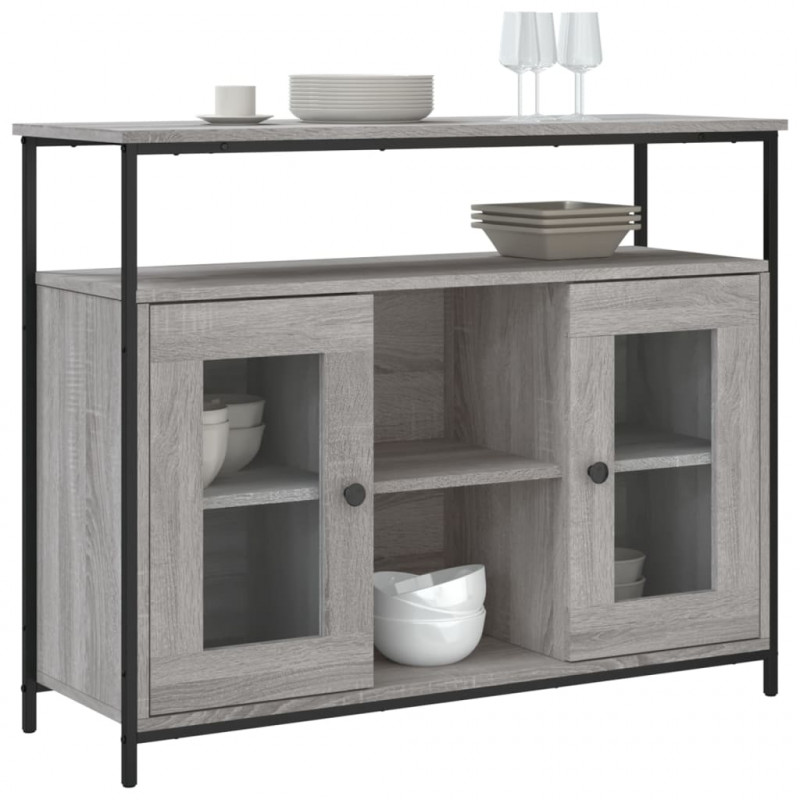 Szafka, szary dąb sonoma, 100x35x80 cm, materiał drewnopochodny