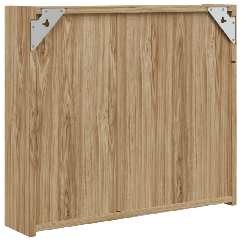 Szafka łazienkowa z lustrem i LED, kolor dębu, 60x13x52 cm
