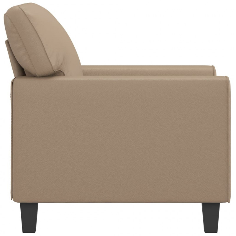 Fotel, kolor cappuccino, 60 cm, obity sztuczną skórą