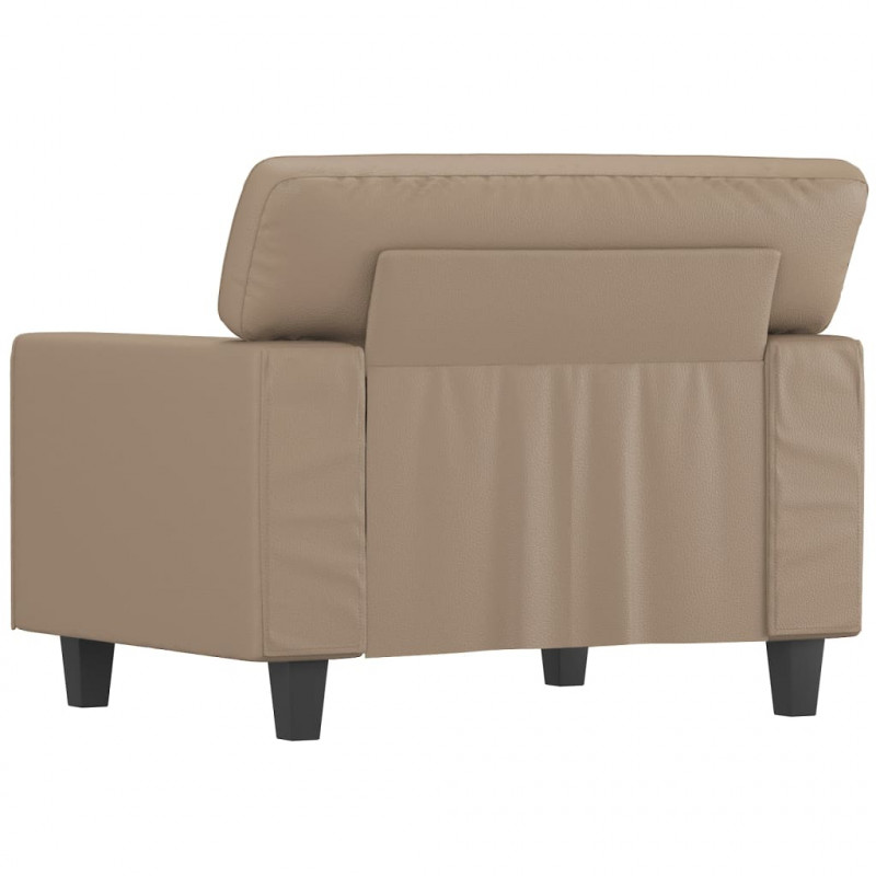 Fotel, kolor cappuccino, 60 cm, obity sztuczną skórą