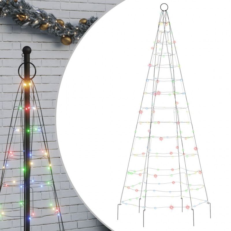 Choinka z lampek, na maszt, 200 kolorowych LED, 180 cm