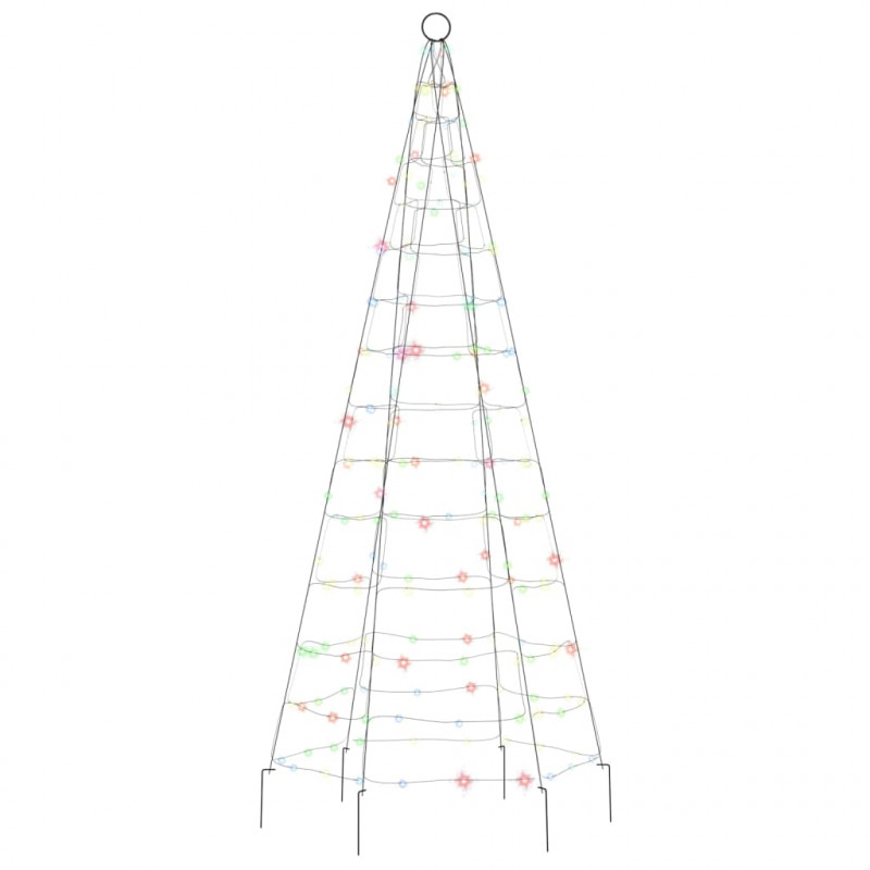 Choinka z lampek, na maszt, 200 kolorowych LED, 180 cm