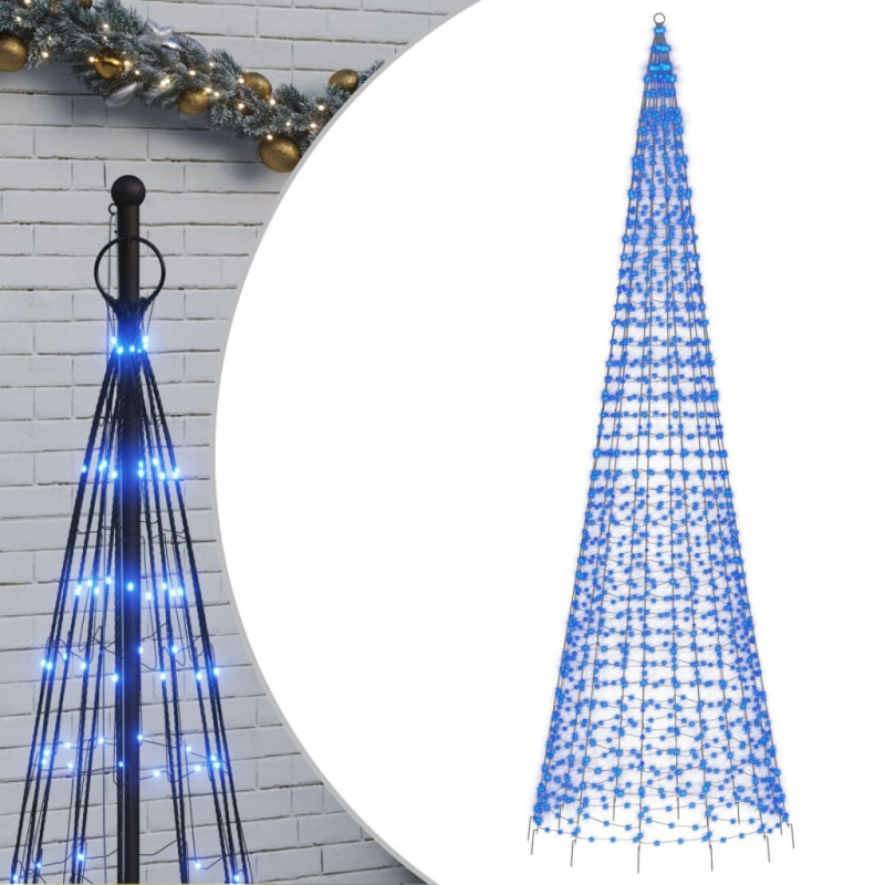 Choinka z lampek, na maszt, 1534 niebieskie LED, 500 cm